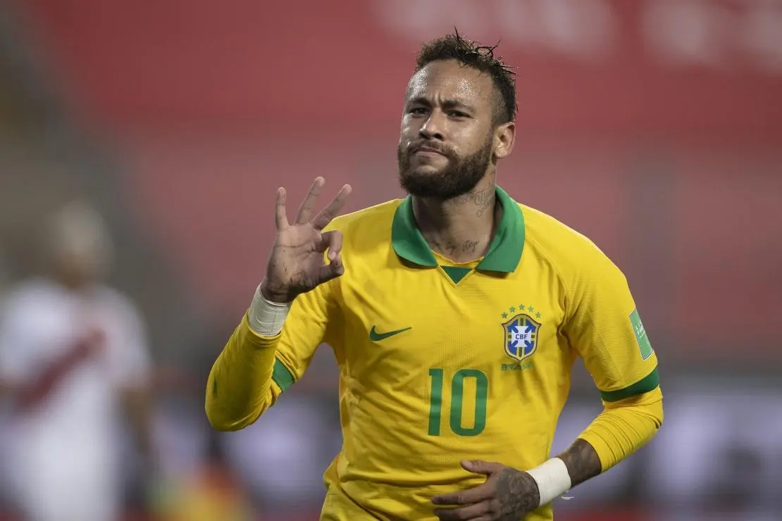 Neymar atuou apenas em dois jogos oficiais pela Seleção Brasileira em 2020