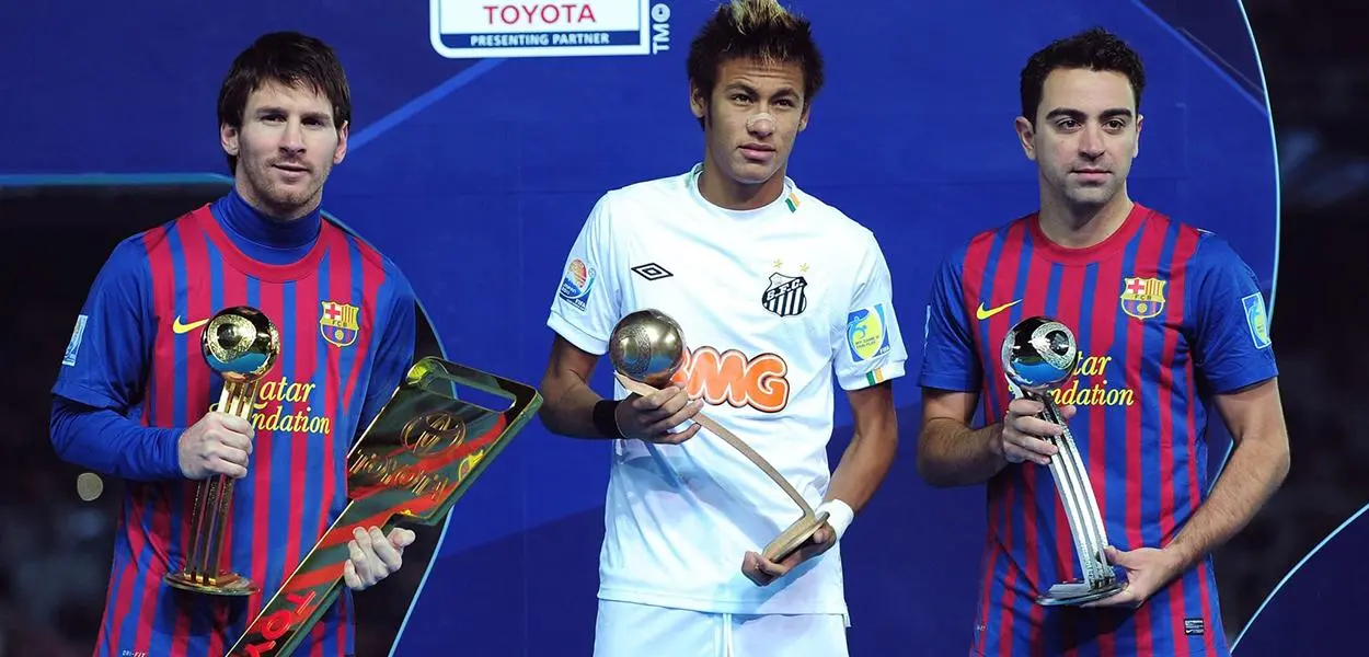 Neymar e Messi no Mundial de Clubes de 2011