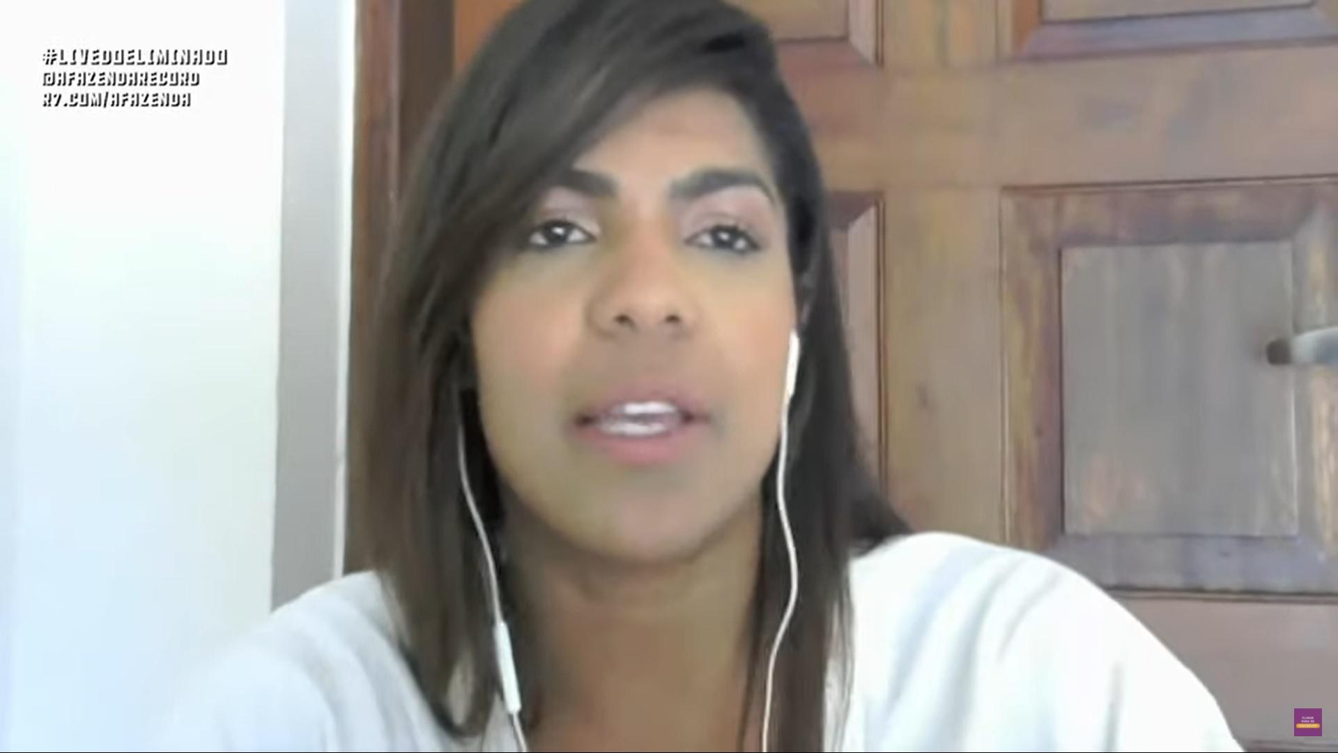 Imagem de Tays Reis na live de A Fazenda 2020