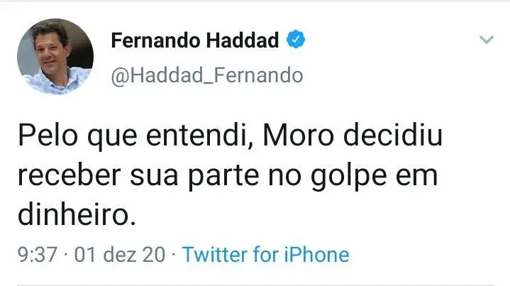 Qual é o novo emprego de Moro?