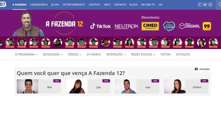 Como votar - A Fazenda 12