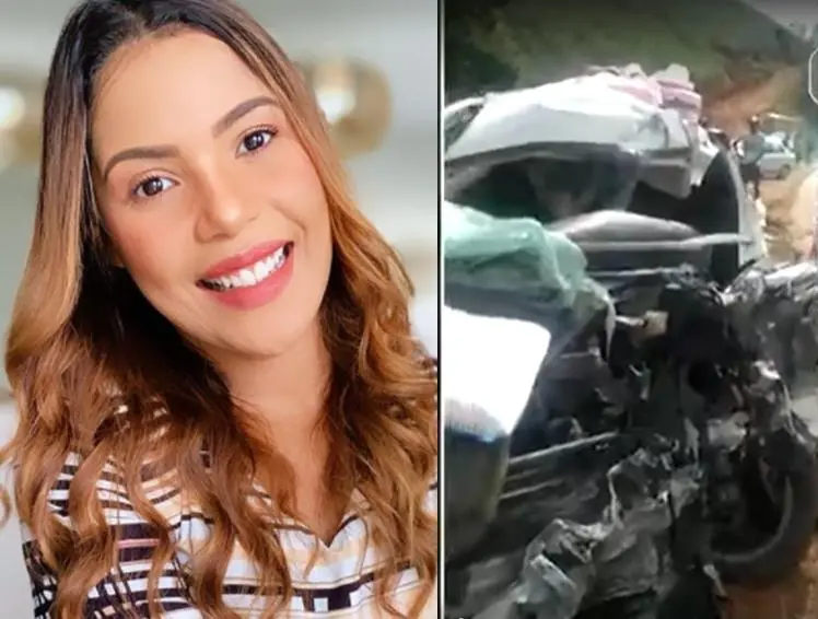 Nas imagens Amanda Wanessa e acidente de carro em Pernambuco