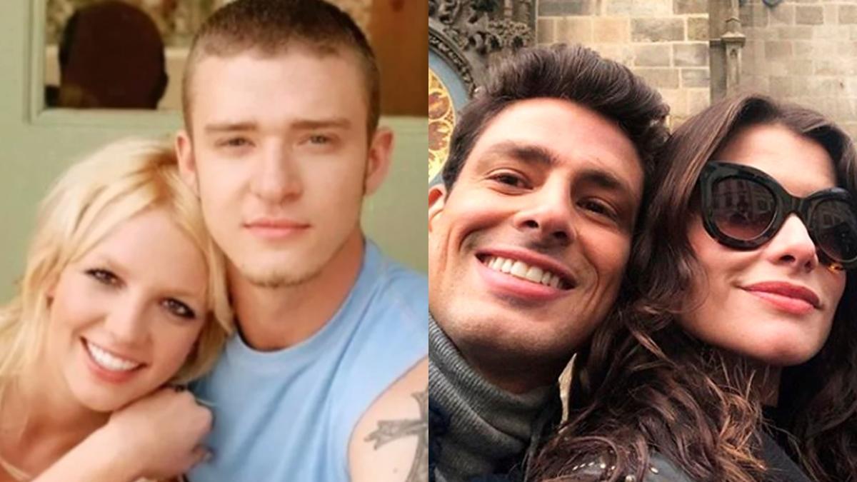 Na imagem Britney Spears e Justin Timberlake, Cauã Reymond e Alinne Moraes - casais famosos que já se relacionaram no passado