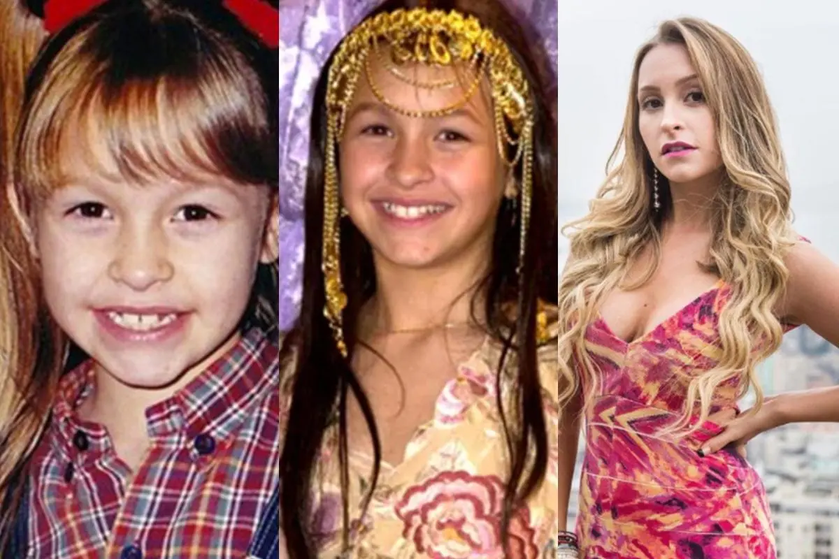 imagem mostra Carla Diaz na novela Chiquititas, novela O Clone e novela A Força do Querer