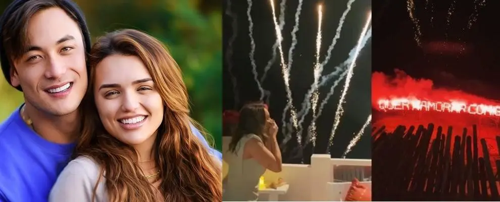 Na imagem, Daniel Caon e Rafa Kalimann