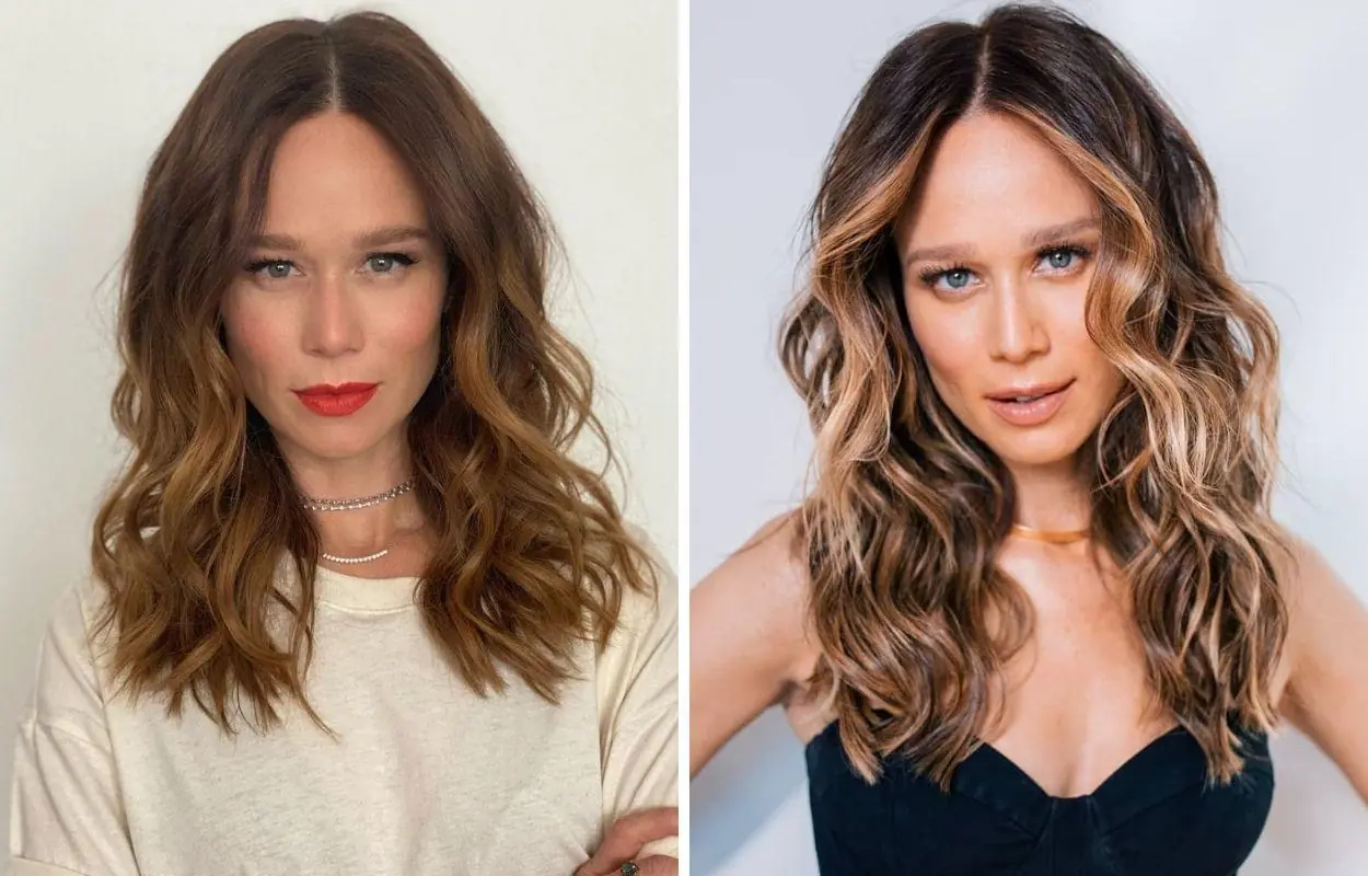 Imagem mostra Mariana Ximenes com estilo morena iluminada