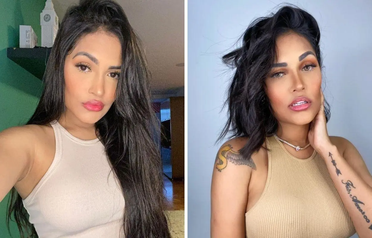 Imagem mostra antes e depois do corte de cabelo de Flay