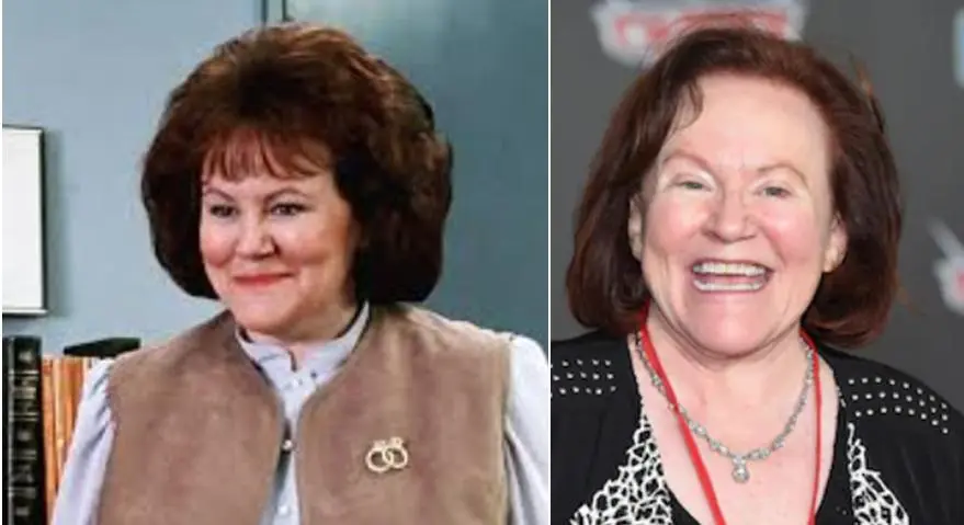 Imagem mostra a Atriz de Edie McClurg antes e atualmente