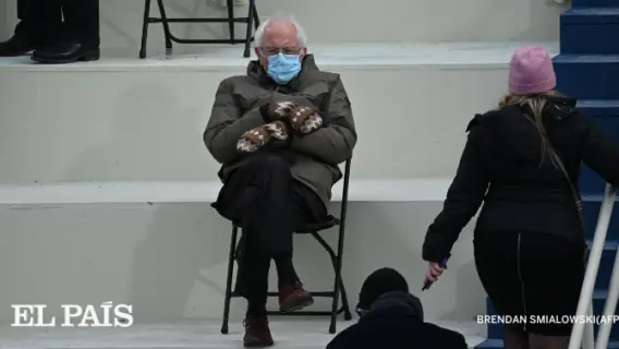 Meme de Bernie Sanders na posse de Biden domina a web