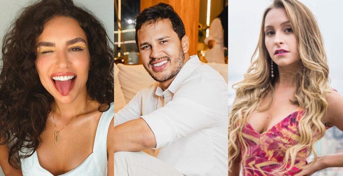 Imagem mostra Kéfera, Lucas Guimarães e Carla Diaz, possíveis participantes em enquete BBB 21