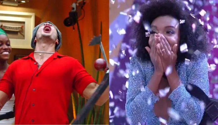 Imagem mostra Kleber Bambam na fiinal do 1 e Thelma Assim na final do 20 PARA