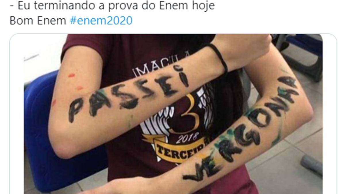 Imagem mostra Memes sobre segundo dia do Enem 2021