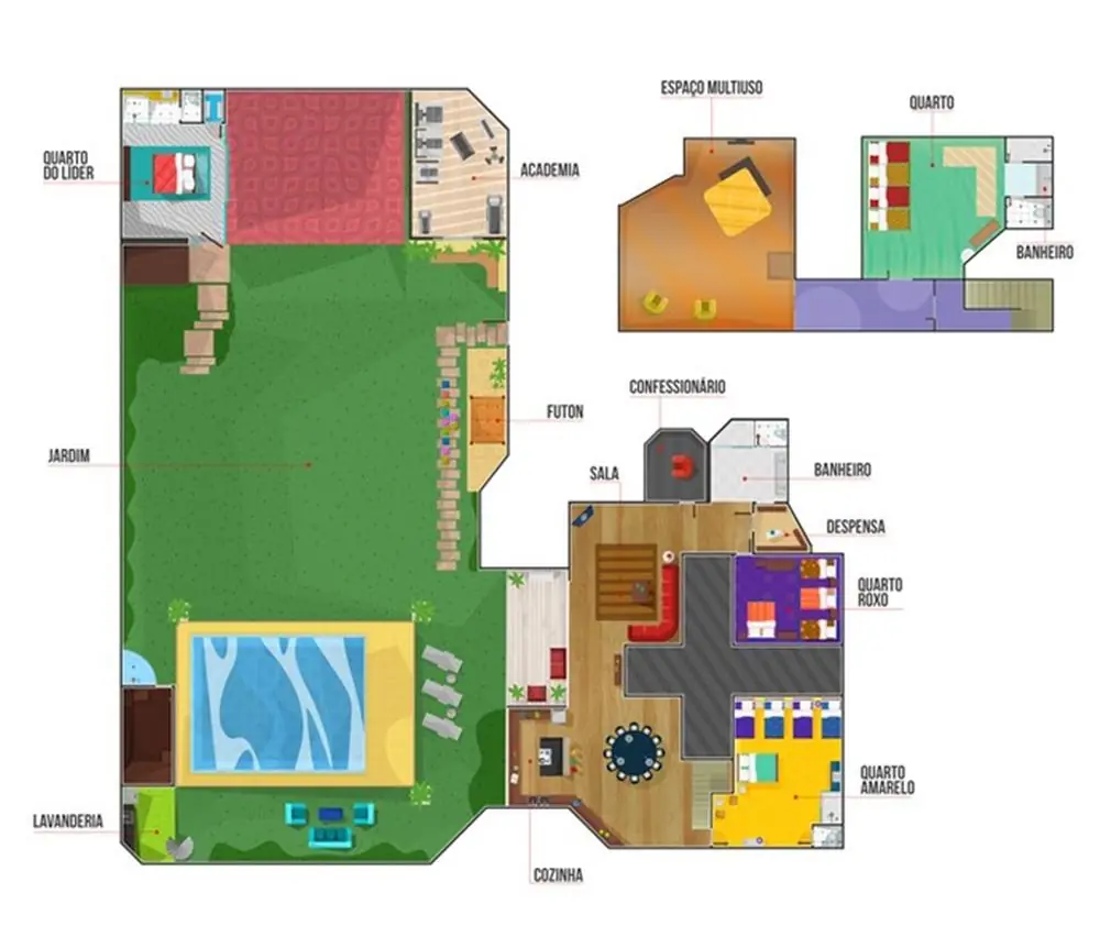 Imagem mostra a planta da casa do BBB 16 -