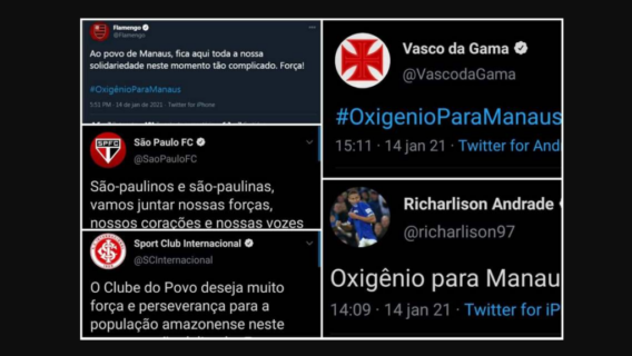 Clubes de futebol aderem à campanha e se solidarizam com Manaus