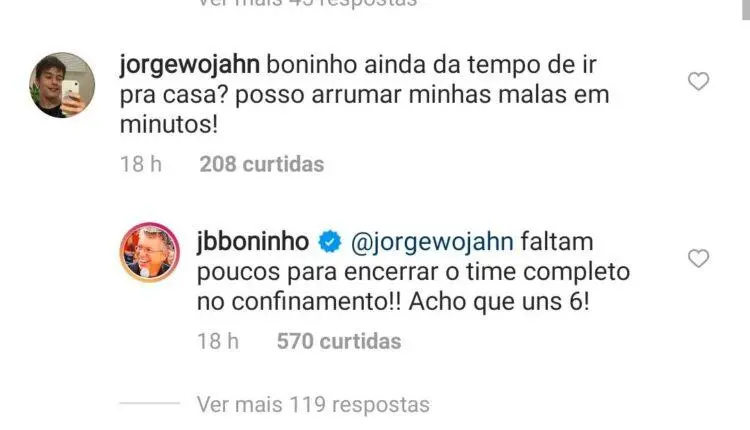 BBB 21 - Resposta de Boninho no Instagram