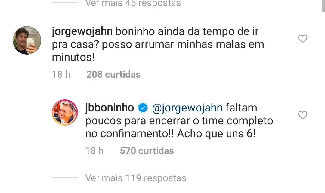 BBB 21 - Resposta de Boninho no Instagram