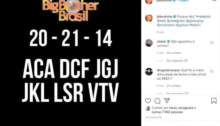 Boninho no Instagram