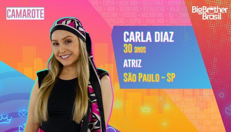 Na imagem a atriz carla diaz