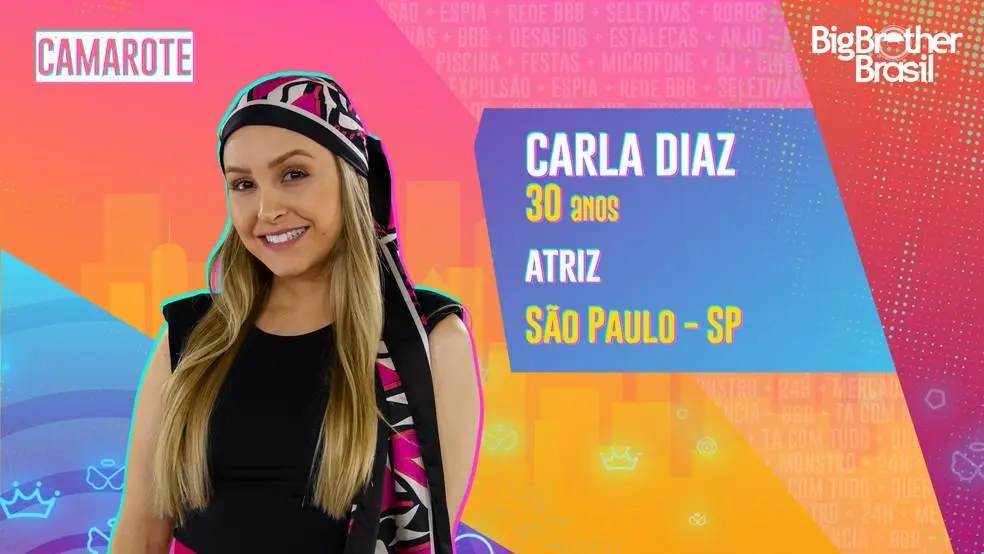 Na imagem a atriz Carla Diaz