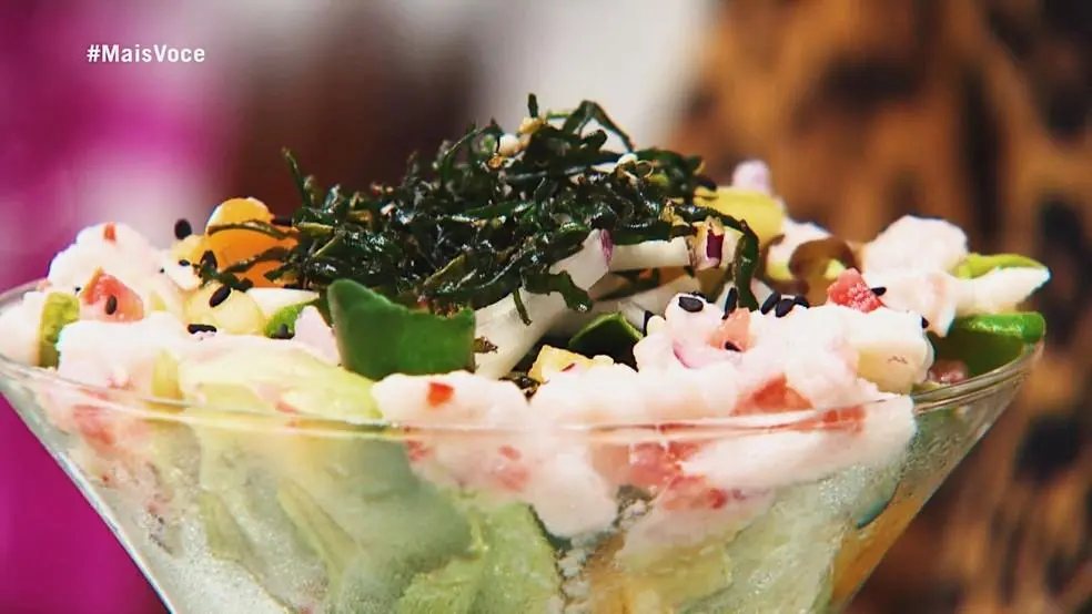 Imagem mostra ceviche do Mais Você