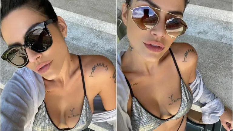 Cleo arranca suspiros da web com biquíni prata; saiba onde comprar