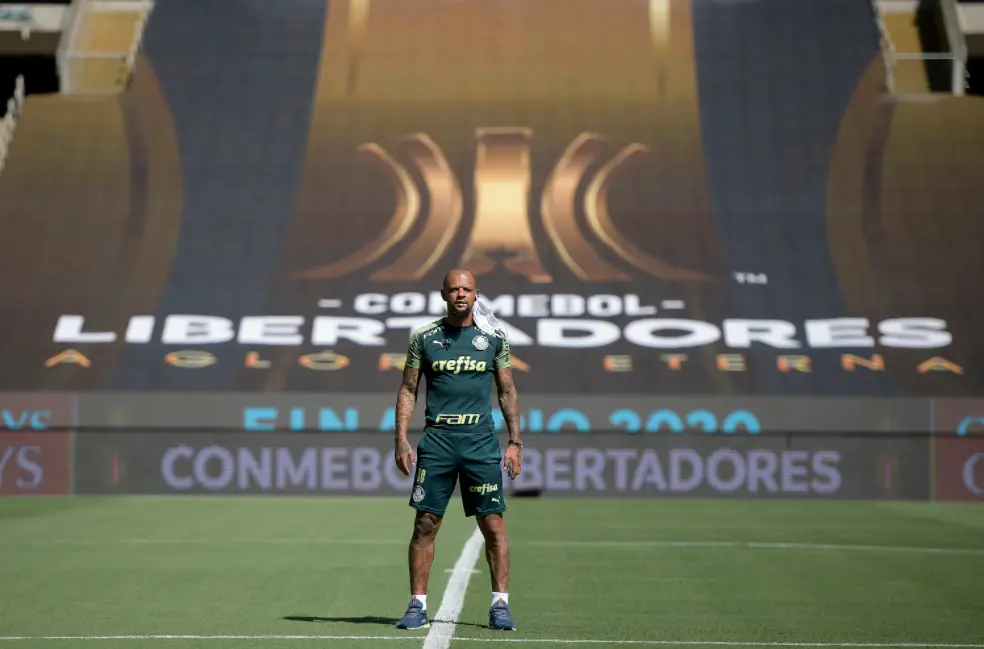Felipe Melo durante treino do Palmeiras para final da Libertadores
