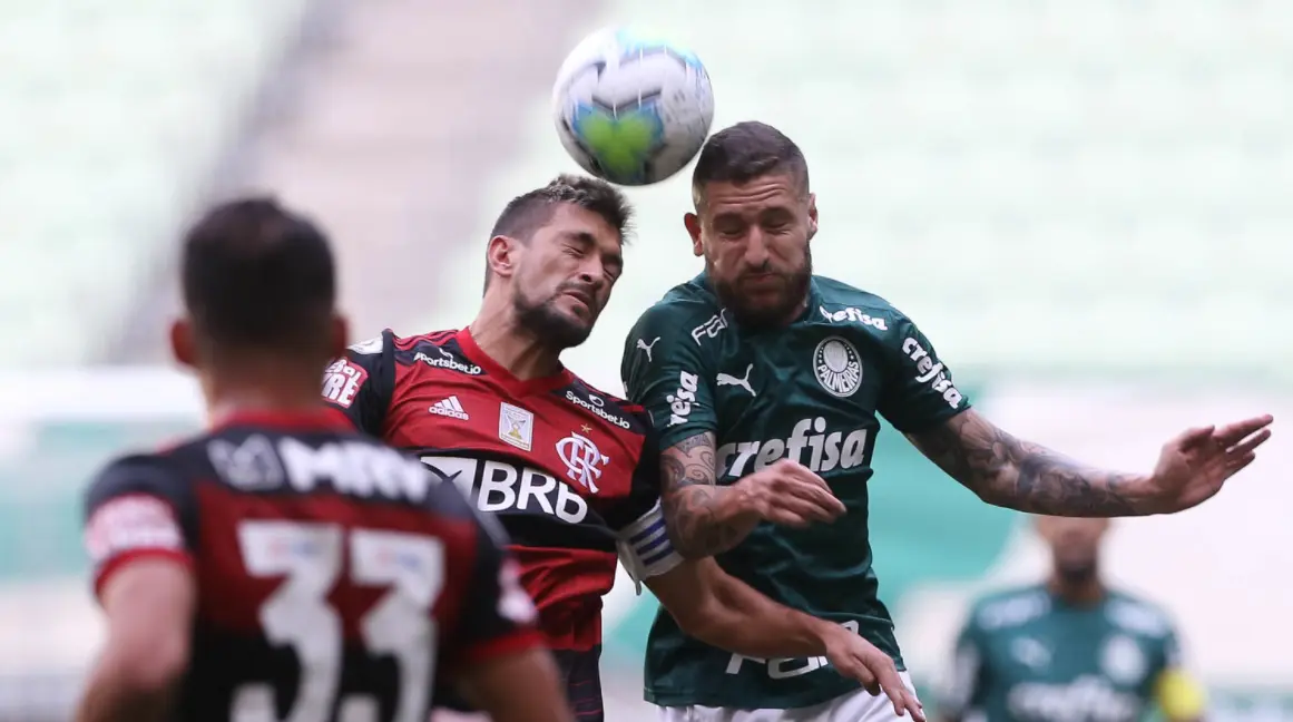 No primeiro turno, Palmeiras e Flamengo empataram em 1 a 1, em São Paulo