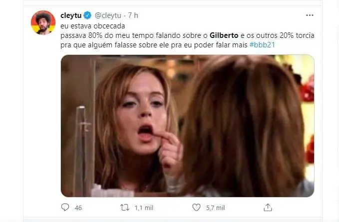 tweet sobre participação do pernambucano no BBB21