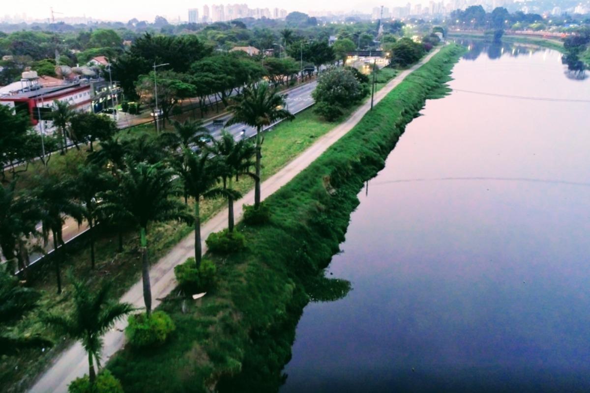 Imagem mostra o Parque Novo Rio Pinheiros em SP