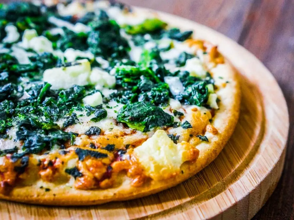 pizza de espinafre