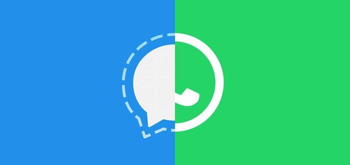 Signal vs. Whatsapp, logotipos lado a lado