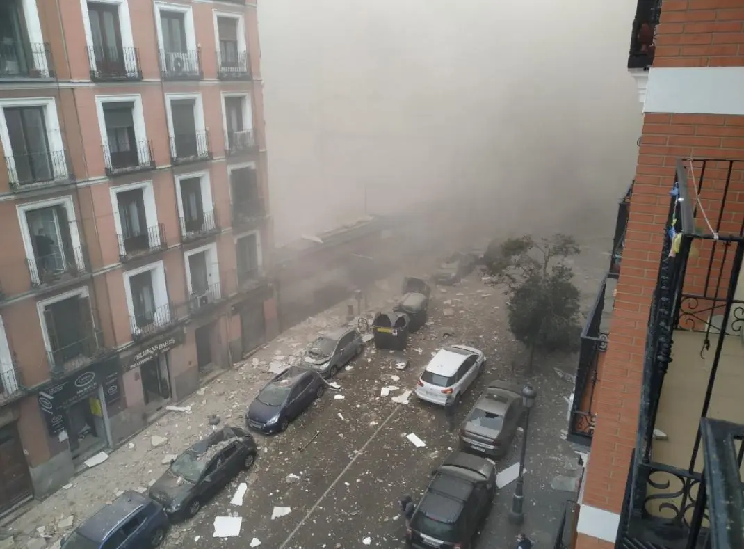 Imagem mostra explosão em Madri