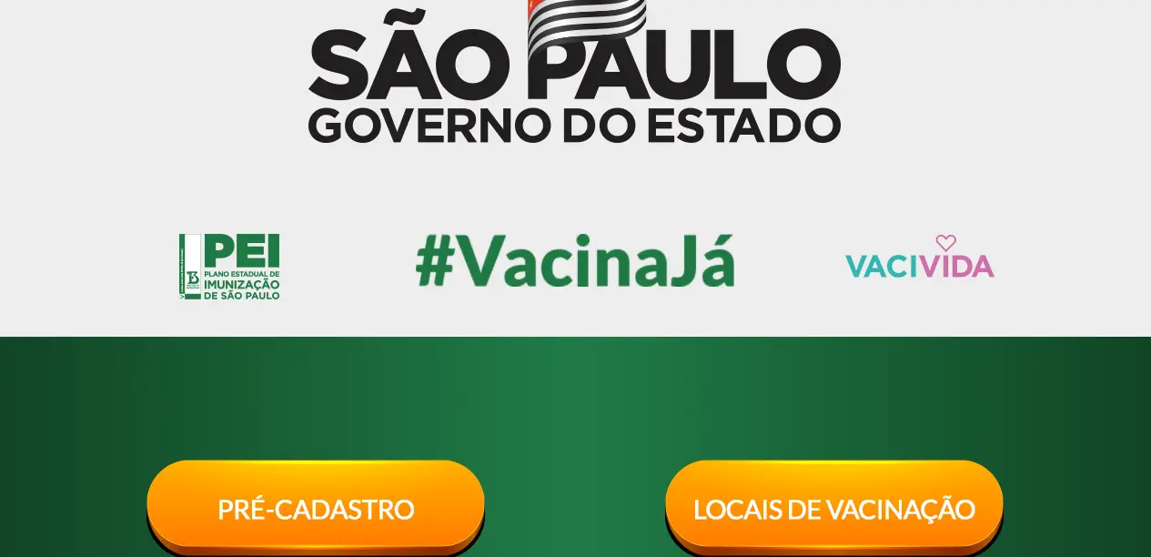 Plano de vacinação no estado de São Paulo. Campanha 'Vacina Já'