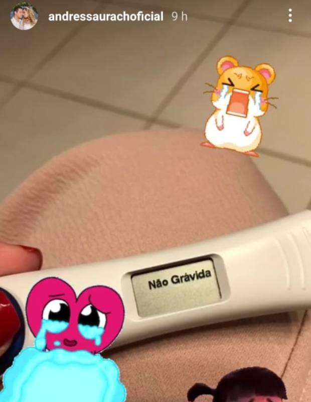 Imagem mostra teste de gravidez de Andressa Urach