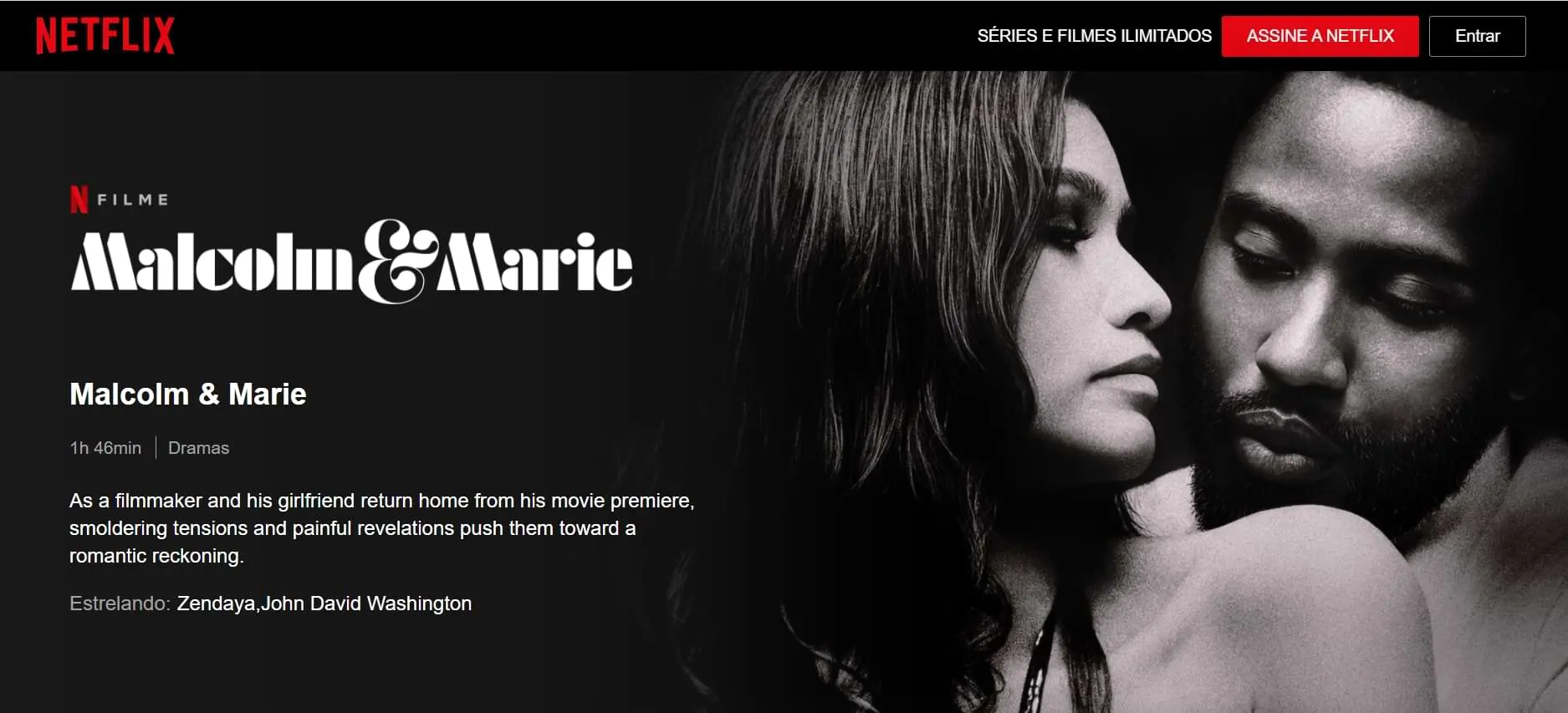 Imagem da página do filme na Netflix