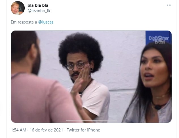 João durante briga do bbb 21