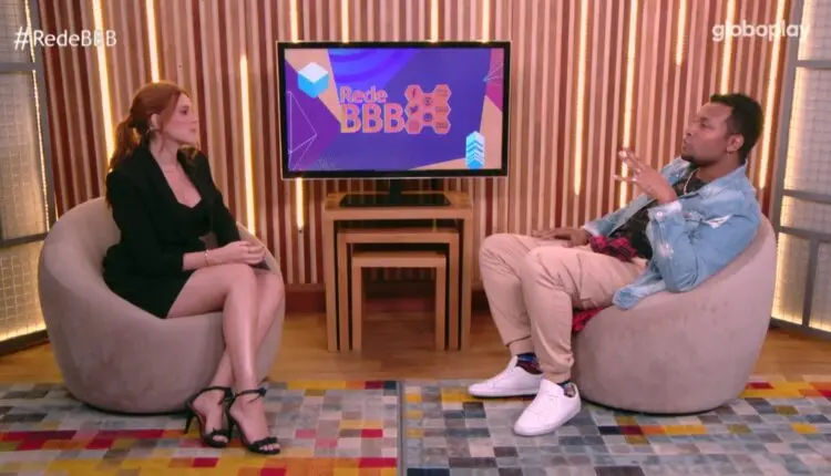 Na imagem Ana Clara e Nego Di no Bate-Papo BBB21