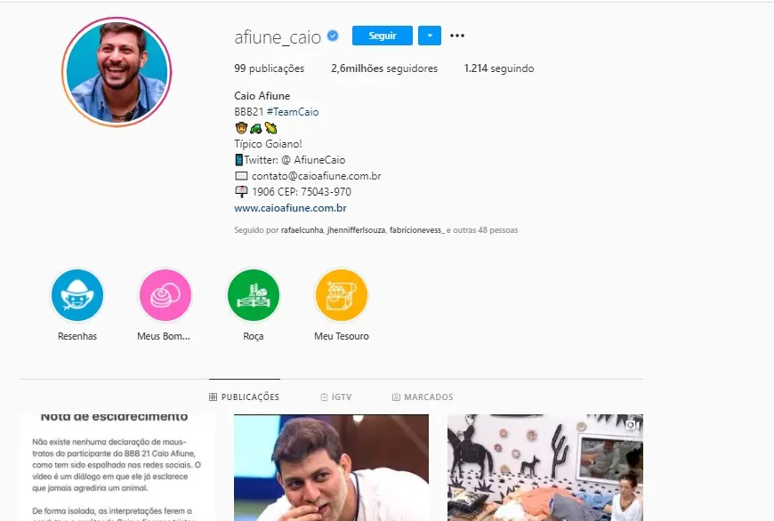 imagem Caio do BBB21