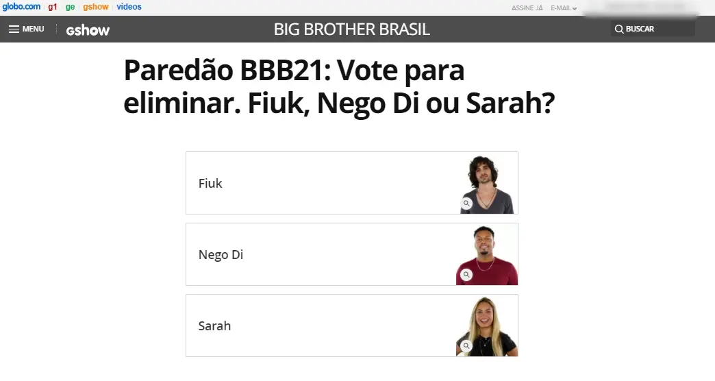 Imagem mostra Como fazer para votar no BBB 21