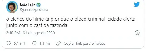 Tweet de João