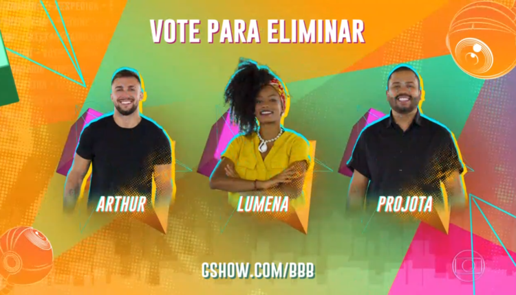 Paredão BBB 21 Arthur, Lumena e Projota no quinto paredão do BBB21