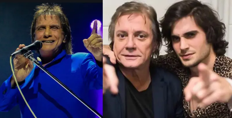 Na imagem Roberto Carlos, Fiuk e Fábio Jr