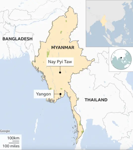 onde fica Mianmar