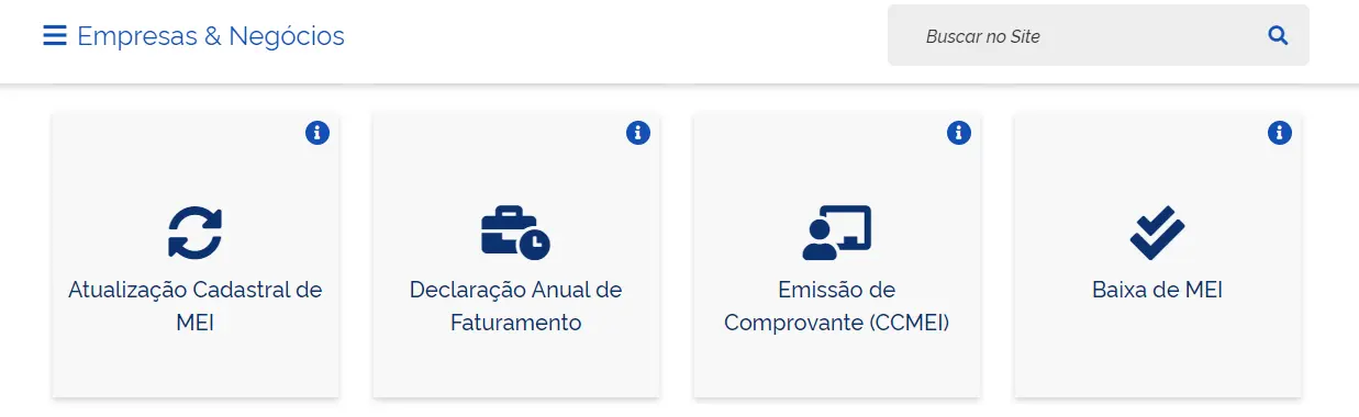 Alterar dados do MEI