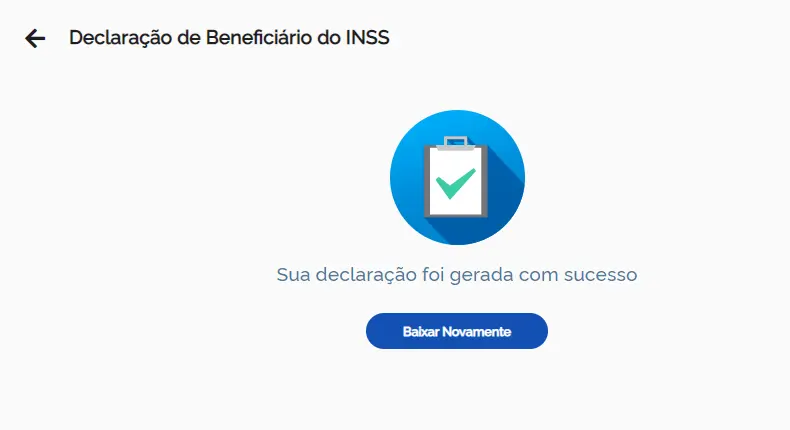 Declaração de Beneficiário do INSS