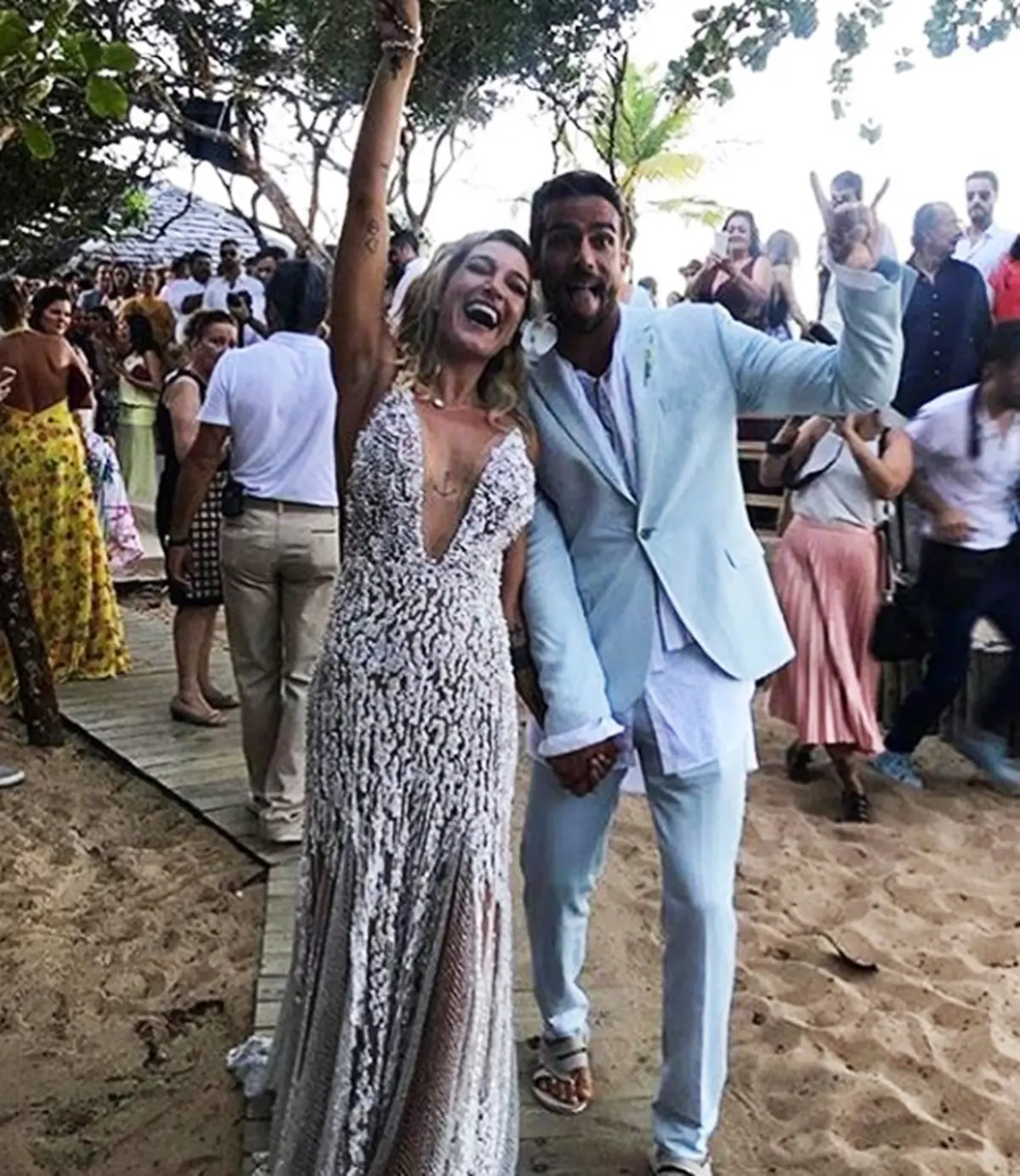 Gabriela Pugliesi e Erasmo Viana no casamento