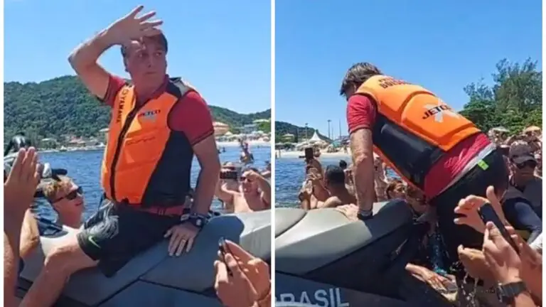 Bolsonaro aglomera no carnaval em praia de Santa Catarina