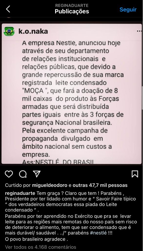 Regina duarte fake news