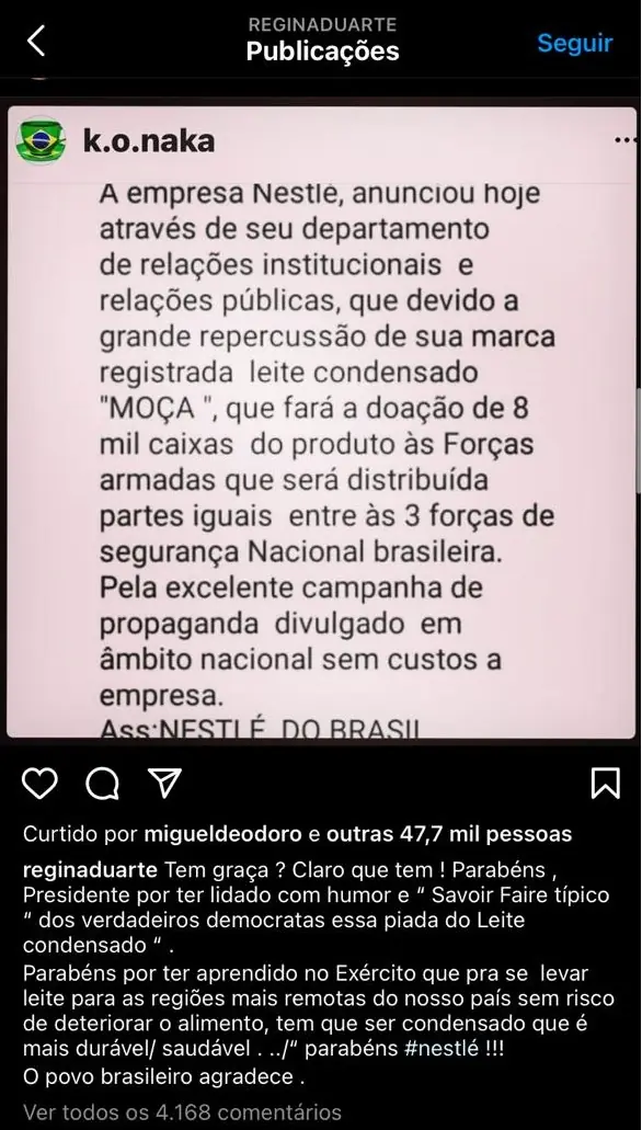 regina duarte fake news