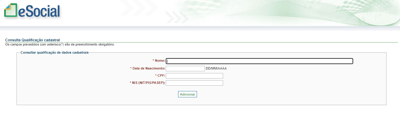 Consulta on-line de qualificação cadastral